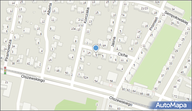 Wrocław, Cicha, 3, mapa Wrocławia