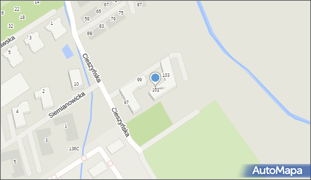 Wrocław, Cieszyńska, 101, mapa Wrocławia