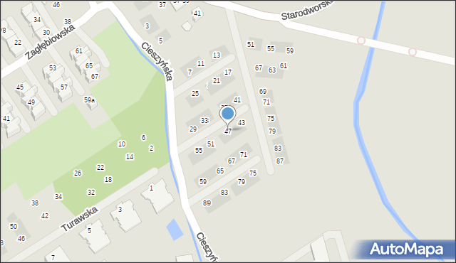 Wrocław, Cieszyńska, 47, mapa Wrocławia