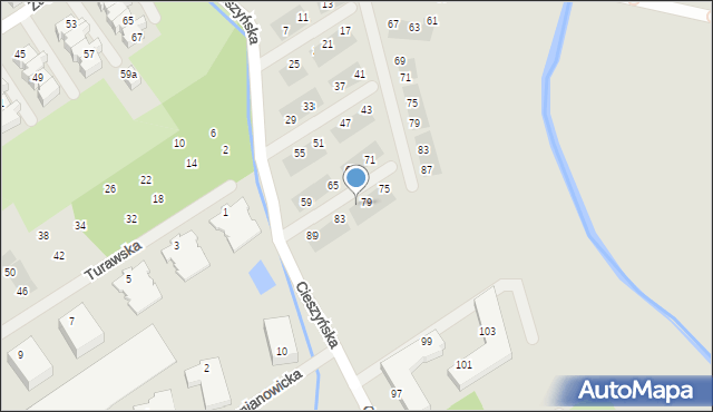 Wrocław, Cieszyńska, 81, mapa Wrocławia