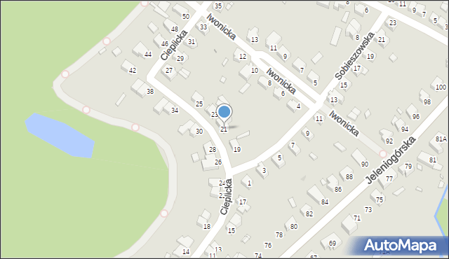 Wrocław, Cieplicka, 21, mapa Wrocławia