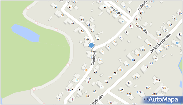 Wrocław, Cieplicka, 24, mapa Wrocławia