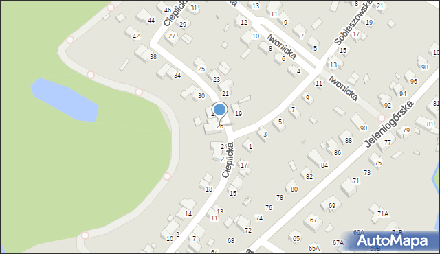 Wrocław, Cieplicka, 26, mapa Wrocławia