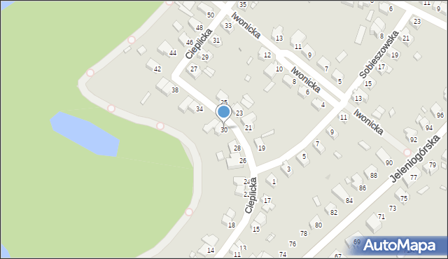 Wrocław, Cieplicka, 30, mapa Wrocławia