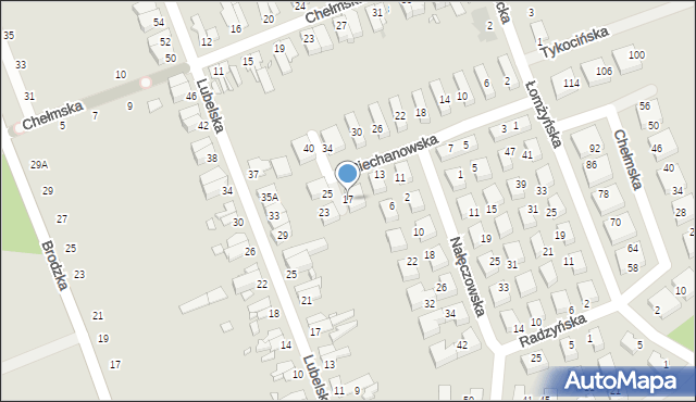 Wrocław, Ciechanowska, 17, mapa Wrocławia