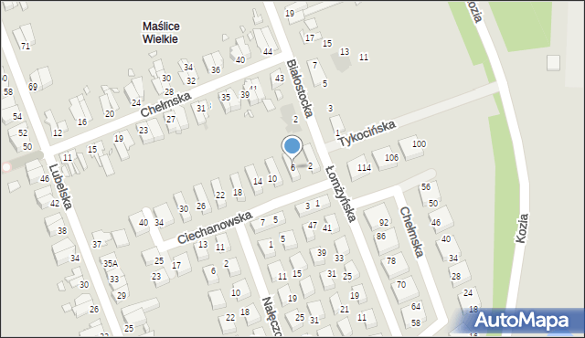 Wrocław, Ciechanowska, 6, mapa Wrocławia