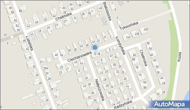 Wrocław, Ciechanowska, 7, mapa Wrocławia