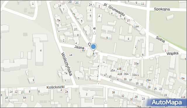 Wschowa, Cicha, 6, mapa Wschowa