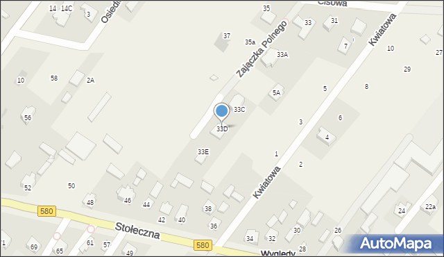 Wyględy, Cisowa, 33D, mapa Wyględy