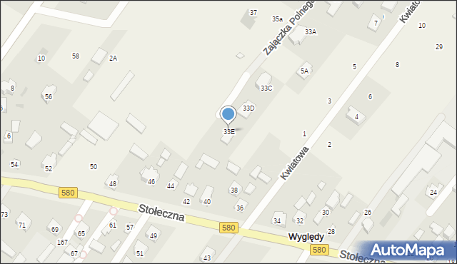 Wyględy, Cisowa, 33E, mapa Wyględy
