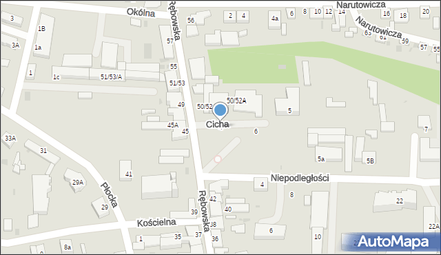 Wyszogród, Cicha, 4, mapa Wyszogród