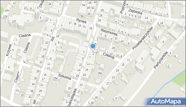 Ząbkowice Śląskie, Ciasna, 1, mapa Ząbkowice Śląskie