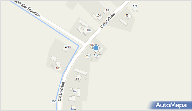 Zaborze, Cieszyńska, 61a, mapa Zaborze