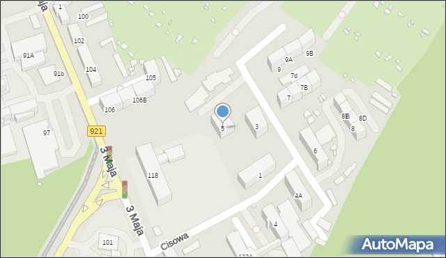 Zabrze, Cisowa, 5, mapa Zabrza