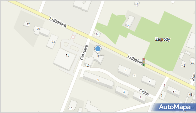 Zagrody, Cicha, 8, mapa Zagrody