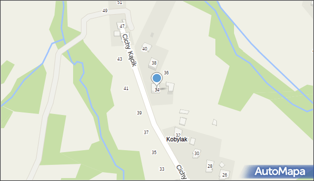 Zakliczyn, Cichy Kącik, 34, mapa Zakliczyn
