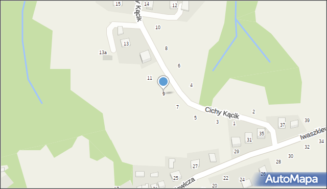 Zakliczyn, Cichy Kącik, 9, mapa Zakliczyn
