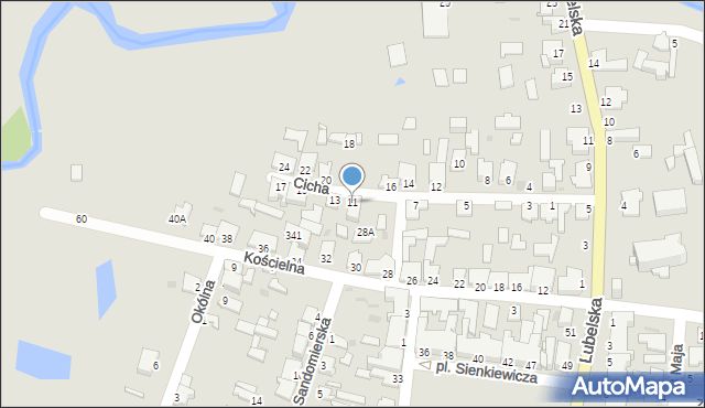 Zaklików, Cicha, 11, mapa Zaklików