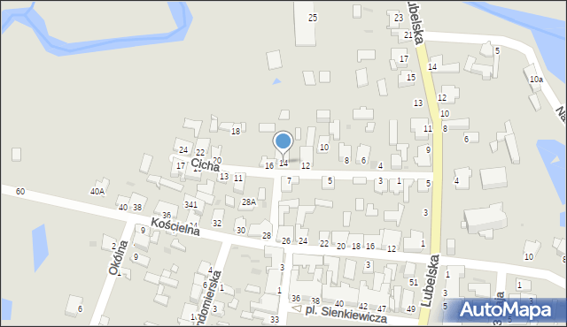Zaklików, Cicha, 14, mapa Zaklików