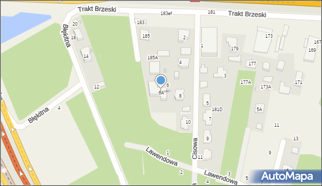Zakręt, Cisowa, 6A, mapa Zakręt