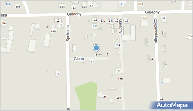 Zakroczym, Cicha, 3, mapa Zakroczym