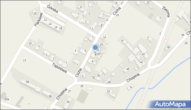 Zakrzów, Cicha, 6, mapa Zakrzów