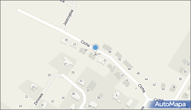 Załom, Cicha, 25, mapa Załom