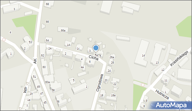 Żarów, Cicha, 5a, mapa Żarów