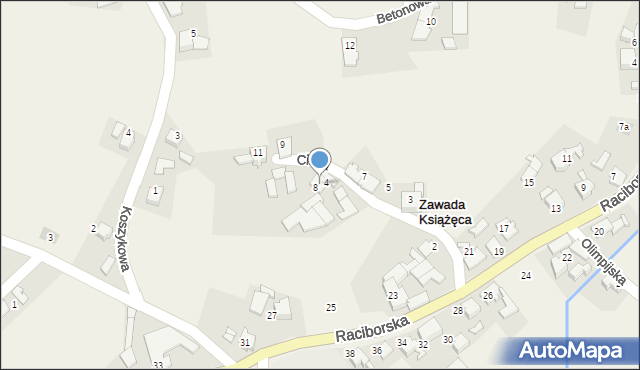 Zawada Książęca, Cicha, 6, mapa Zawada Książęca