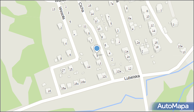 Zawidów, Cicha, 3, mapa Zawidów