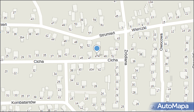 Zawiercie, Cicha, 47A, mapa Zawiercie