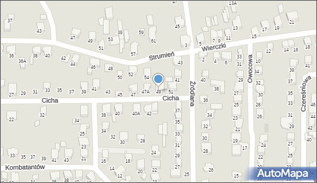 Zawiercie, Cicha, 49, mapa Zawiercie