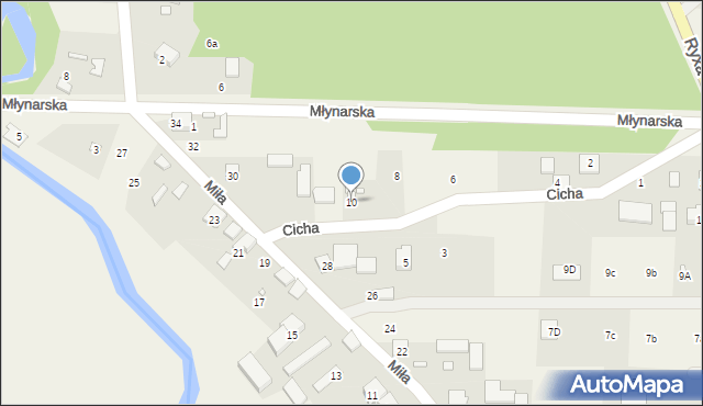 Zawodne, Cicha, 10, mapa Zawodne