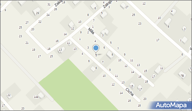 Zbychowo, Cicha, 5, mapa Zbychowo