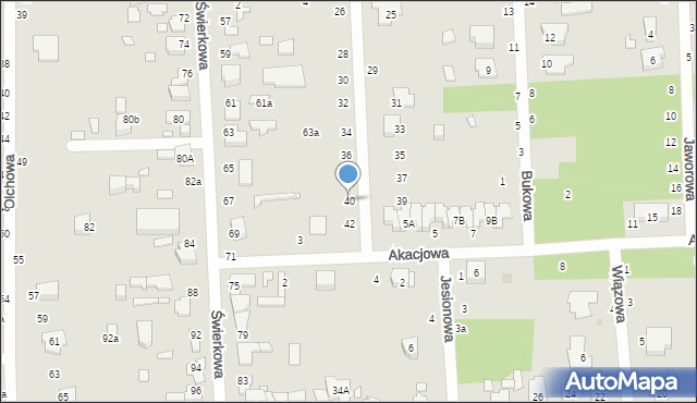 Zduńska Wola, Cisowa, 40, mapa Zduńska Wola