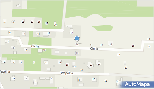 Żelechów, Cicha, 7a, mapa Żelechów
