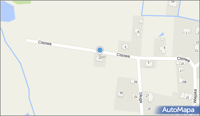 Zielęcice, Cisowa, 13, mapa Zielęcice