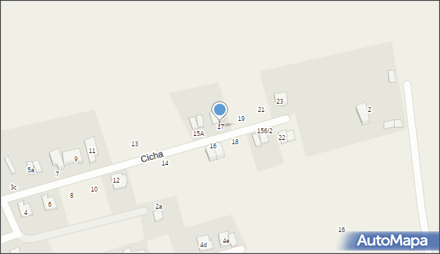 Zieleniewo, Cicha, 17, mapa Zieleniewo