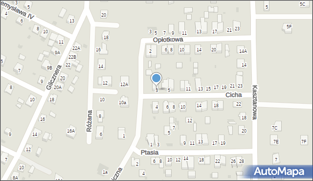 Żnin, Cicha, 3, mapa Żnin