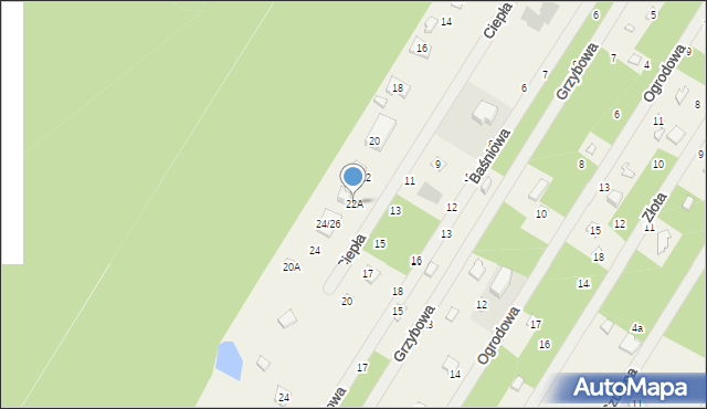 Zofiówka, Ciepła, 22A, mapa Zofiówka