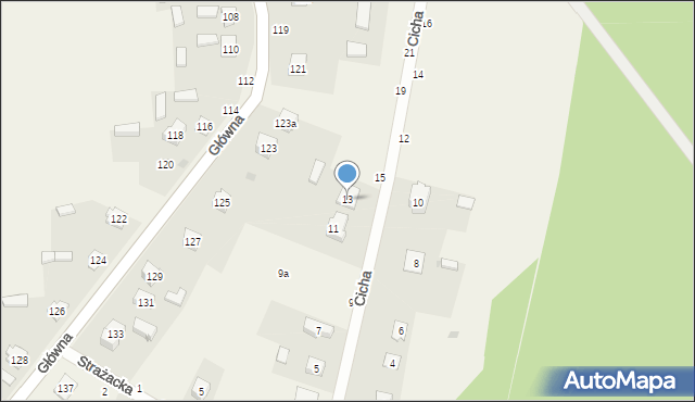 Zrębice, Cicha, 13, mapa Zrębice