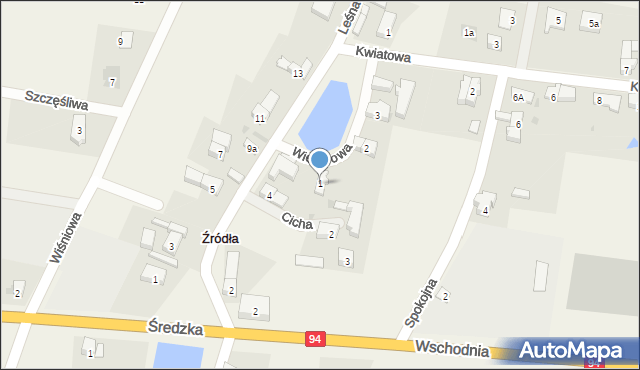 Źródła, Cicha, 1, mapa Źródła