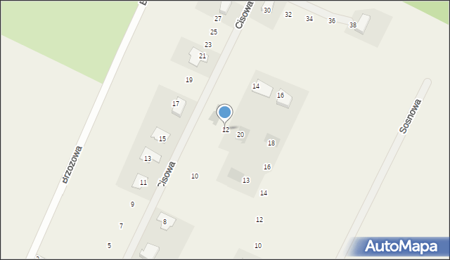 Żurczyn, Cisowa, 12, mapa Żurczyn