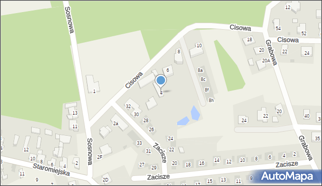 Żychlin, Cisowa, 4, mapa Żychlin