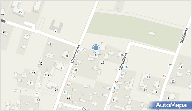 Adamów, Cmentarna, 34, mapa Adamów