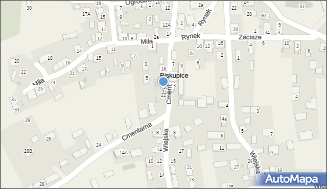 Biskupice, Cmentarna, 22, mapa Biskupice