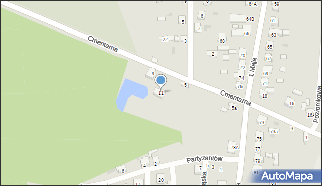 Blachownia, Cmentarna, 11, mapa Blachownia
