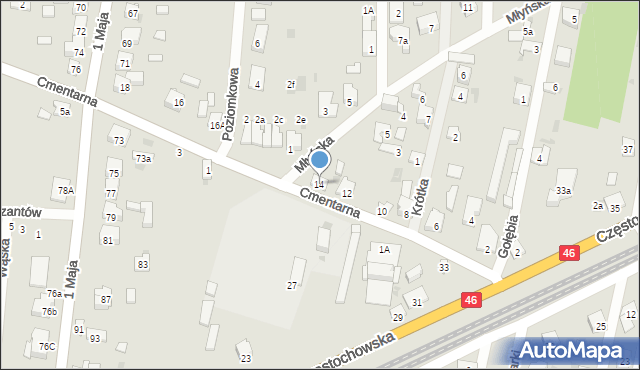 Blachownia, Cmentarna, 14, mapa Blachownia