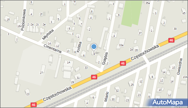 Blachownia, Cmentarna, 4, mapa Blachownia