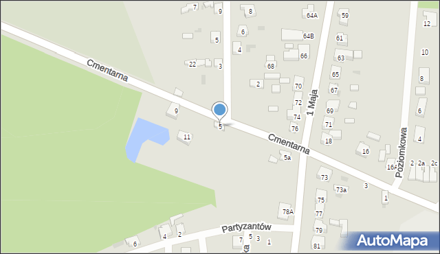 Blachownia, Cmentarna, 5, mapa Blachownia